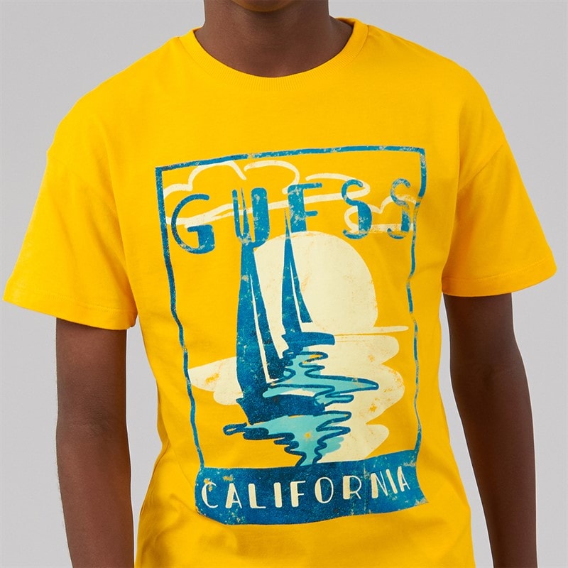Guess T-shirt dla chłopca kolor Rich Yellow – zdjęcie  5