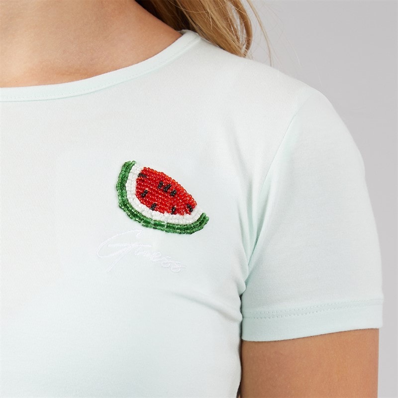 Guess Mädchen Crop T-Shirt Peaceful Green - Bild 5