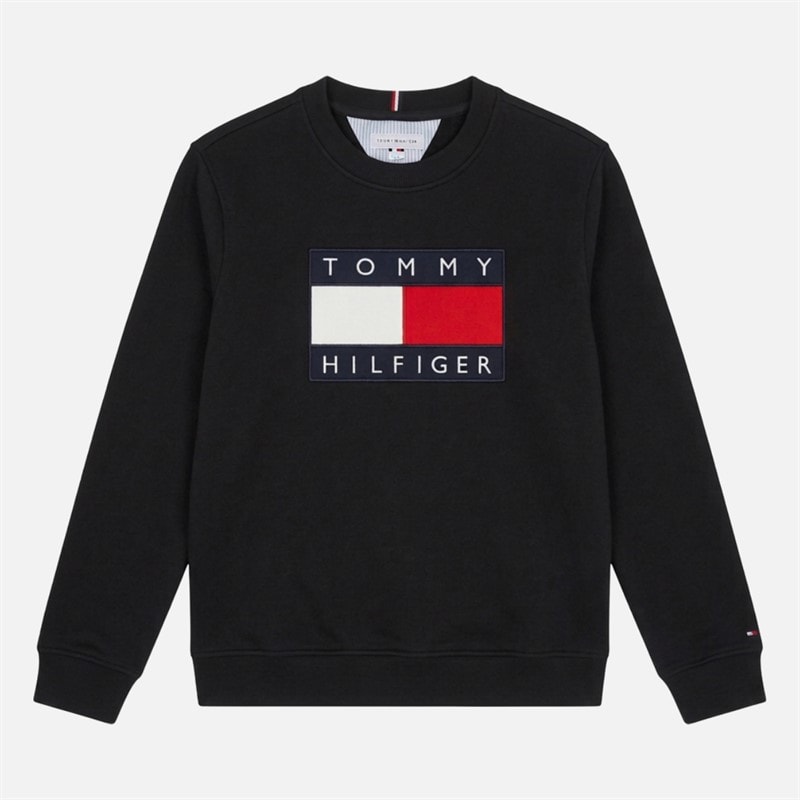 Tommy Jeans Sweat-shirt heritage drapeau garçons - Noir