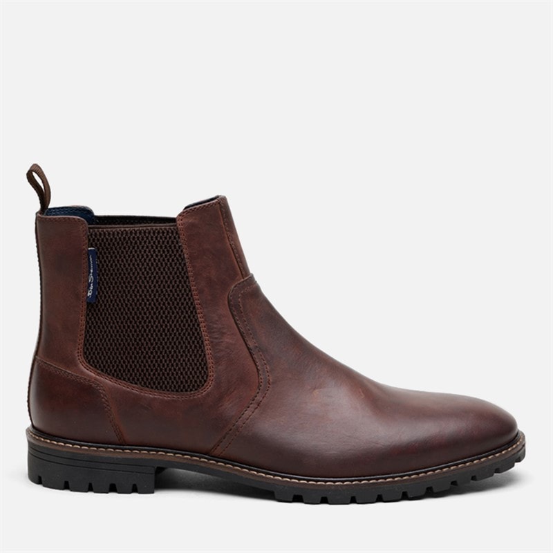 Ben Sherman Bottes Chelsea en cuir baron hommes - Waxy Brown