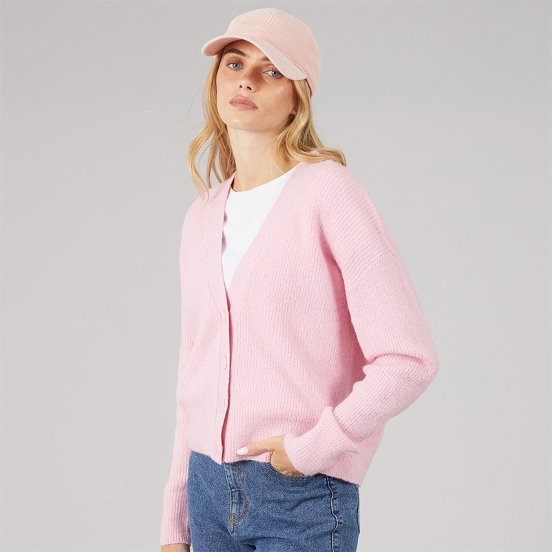 Brave Soul Dames daffie zachte gebreide vest - Roze