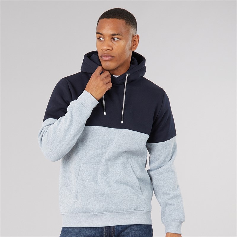 Brave Soul Mężczyźni bluza z kapturem fabien - Navy/Hellgrau Meliert