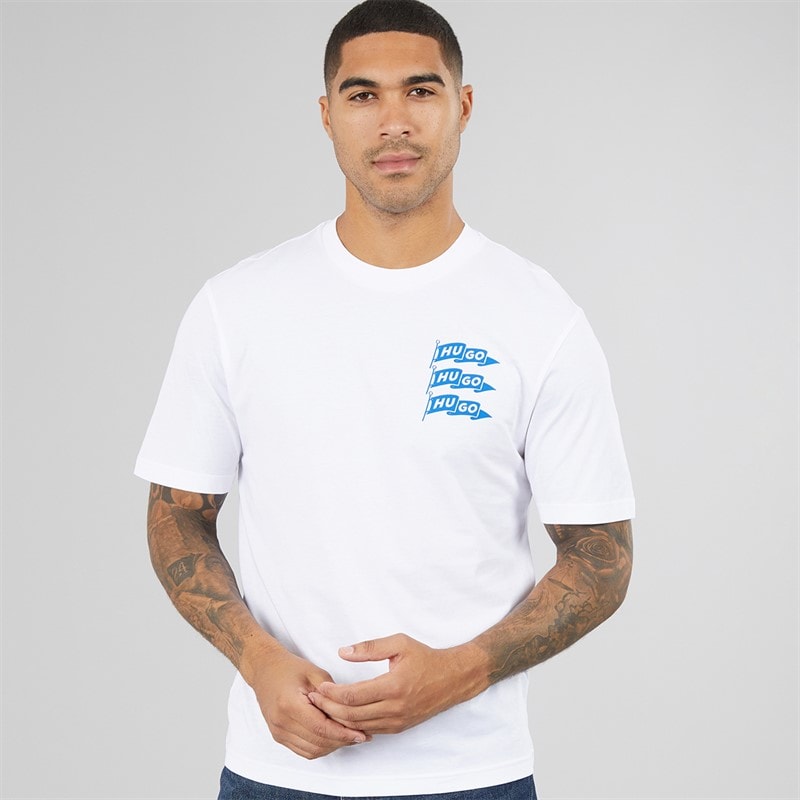 HUGO Mężczyźni t-shirt Nalien - Biały