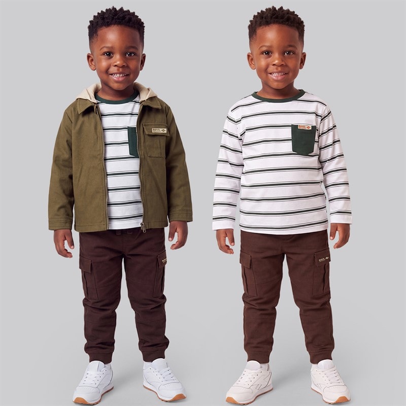 Bench Jungen - Shacket-Jeans-Und-T-Shirt-Set - Grün