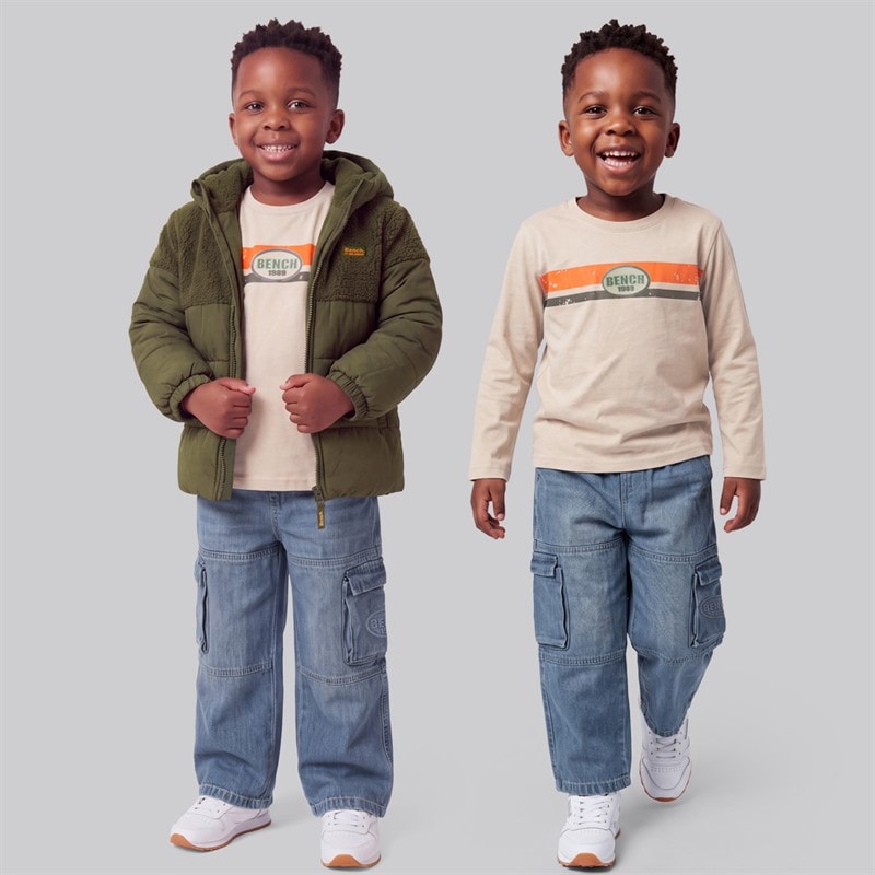 Bench Jungen - Kapuzenjacke Cargo-Jeans Und T-Shirt Set - Grün