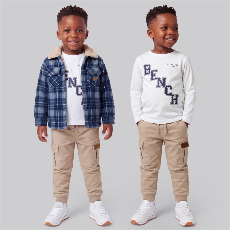 Bench Jungen - Sherpa Shacket Cargo-Hose Und T-Shirt Set - Marineblau