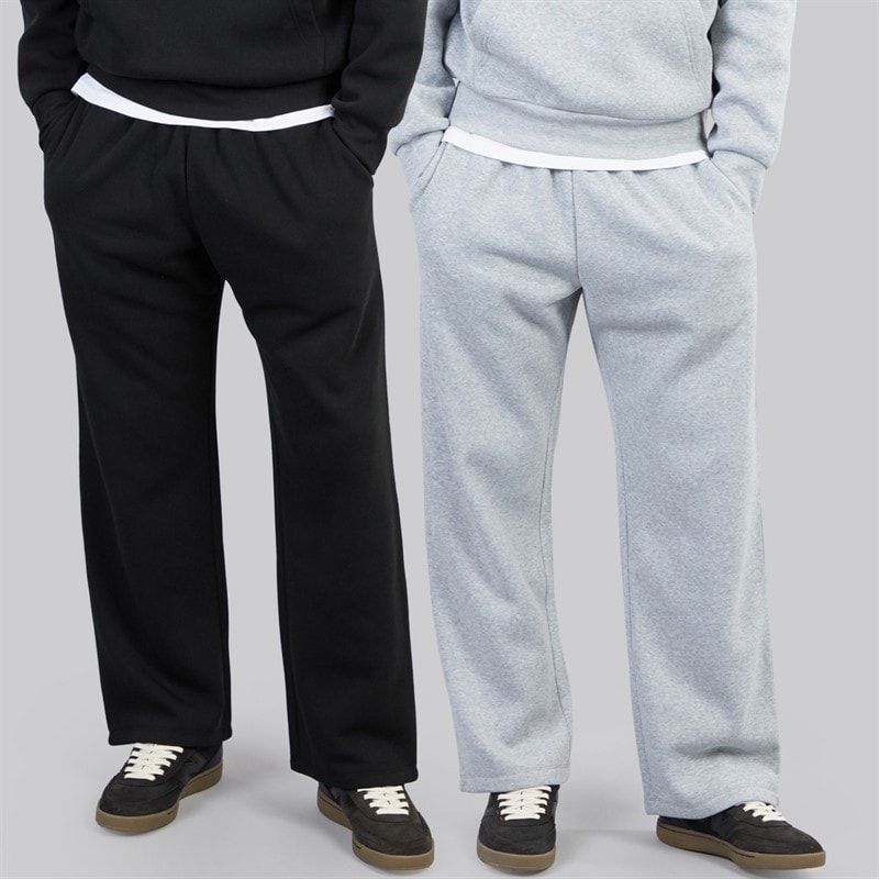 JACK & JONES Mężczyźni luźne spodnie dresowe z rozcięciem u dołu, 2 sztuki w opakowaniu - Czarny/Jasnoszary Marl