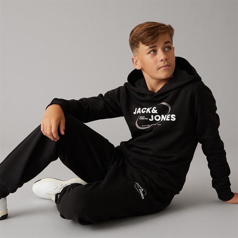 JACK & JONES Survêtement sweat à capuche et joggers garçons - Noir