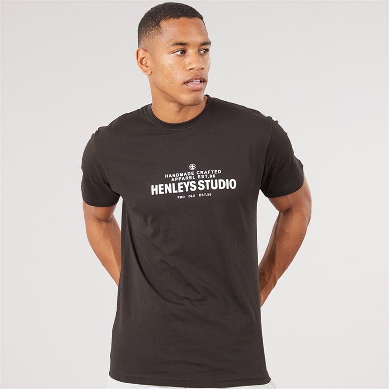 Henleys Herren - Stackers T-Shirt - Schwarz