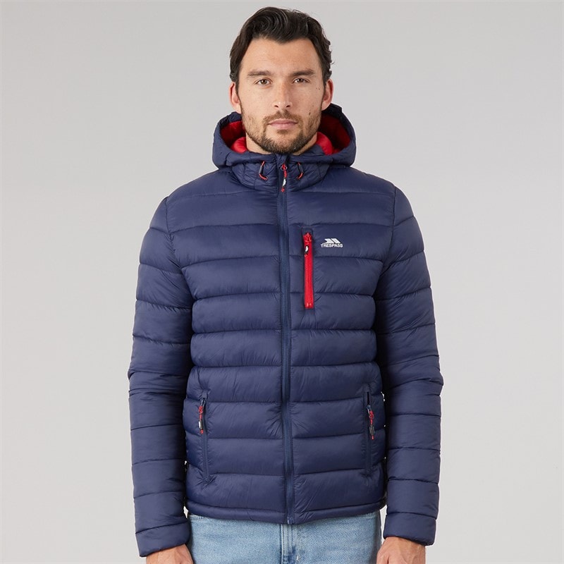 Trespass Heren mikail micro gewatteerde jas met capuchon - Navy