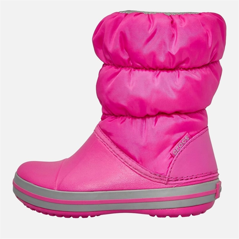 Crocs Bottes d'hiver matelassées enfants - Electric Rose/Gris clair