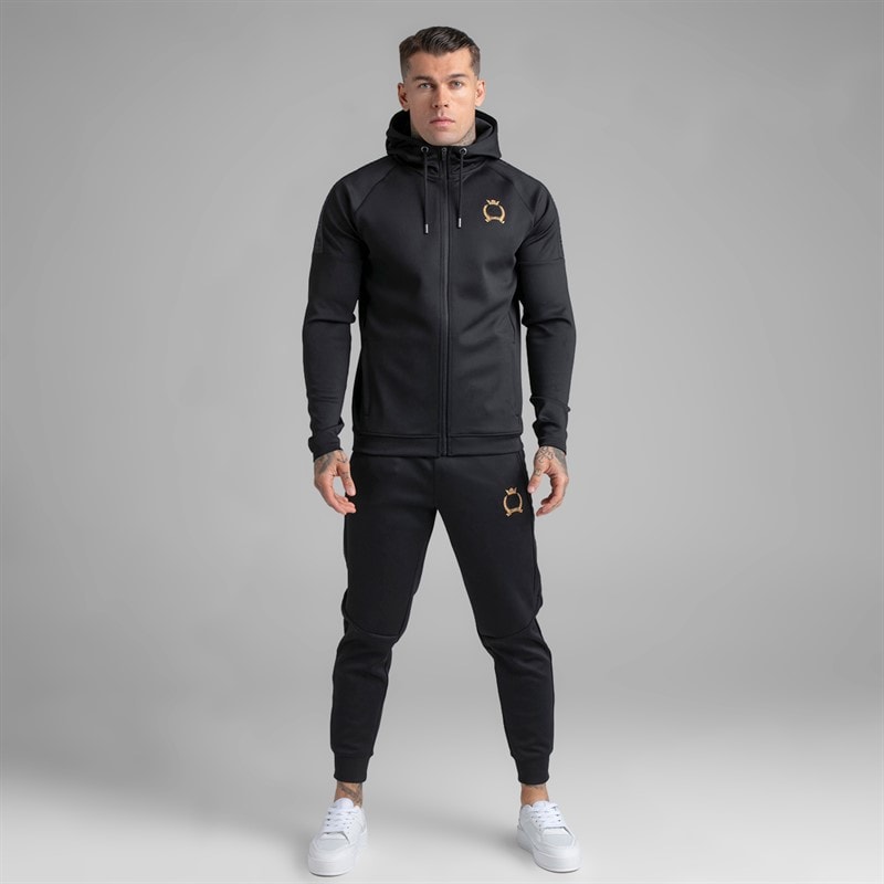 SikSilk Herren - Hoodie- und Jogginganzug-Set - Schwarz