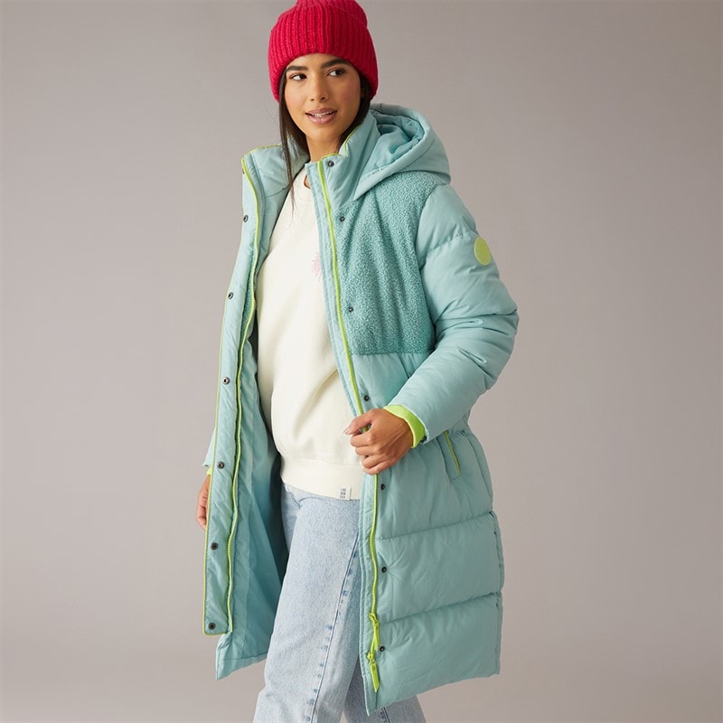 Lagooners Manteau matelassé mi-long Cornwall femmes - Sea Green