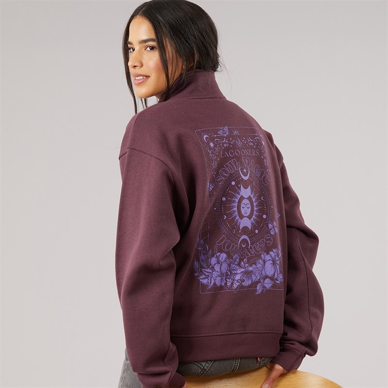 Lagooners Damen - Hallowmere Sweatshirt mit 1/4-Reißverschluss - Braun