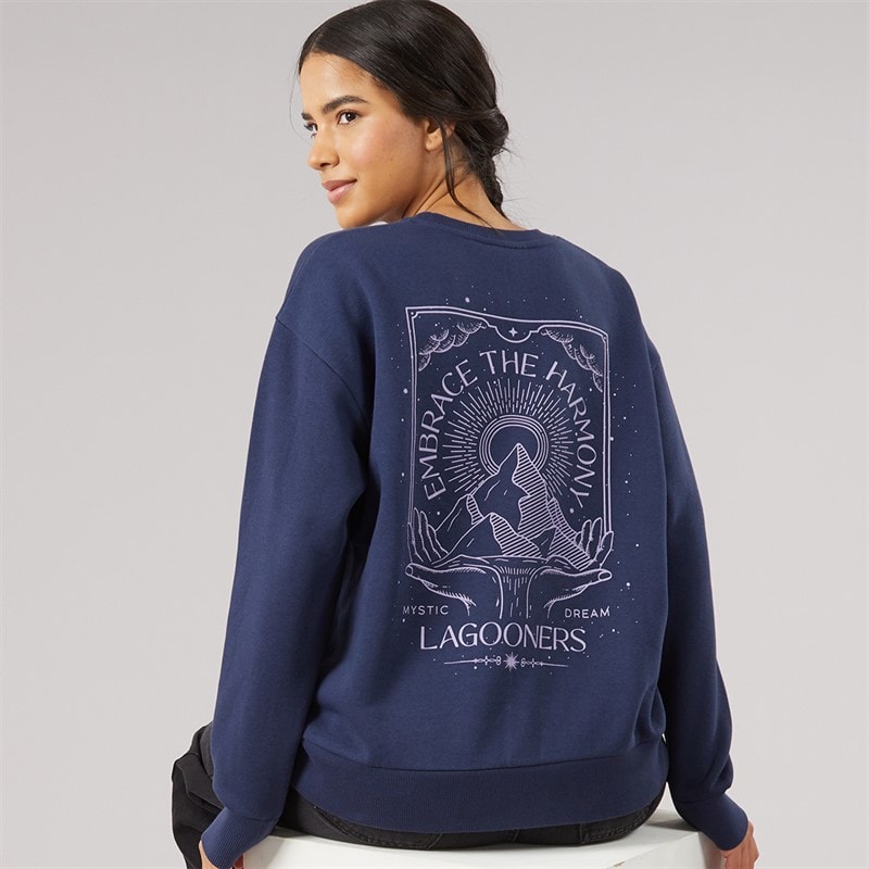 Lagooners Damen - Willowmere Grafik-Sweatshirt - Marineblau