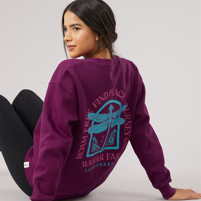 Lagooners Damen - Thistleby Grafik-Sweatshirt - Dunkellila