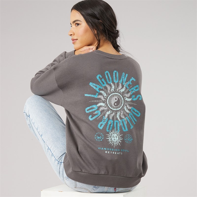 Lagooners Damen - Fogmere Grafik-Sweatshirt - Charcoal