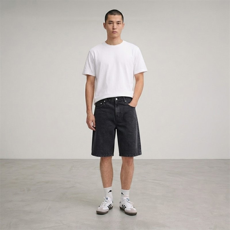 Solid Mężczyźni luźne szorty dżinsowe sdomidt - Grey Denim