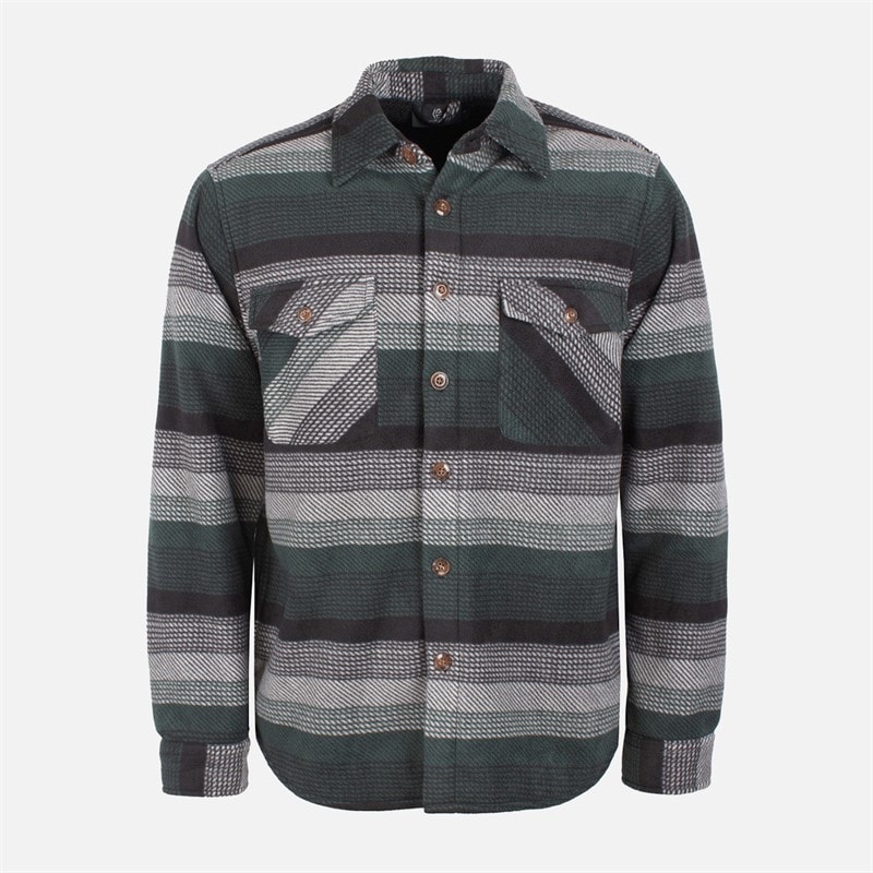Indicode Heren inlate gewatteerd overshirt - Castor Gray
