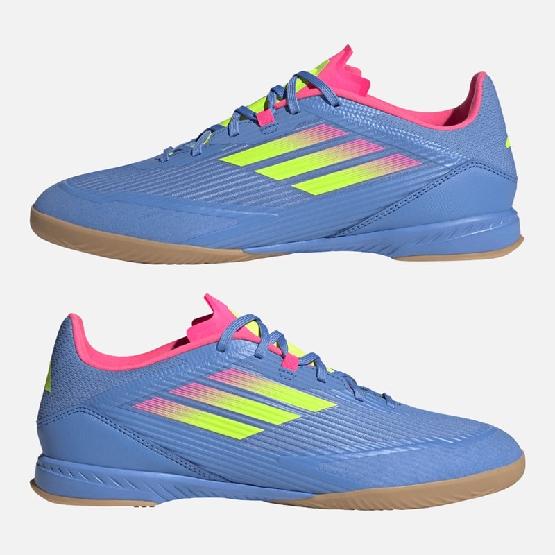 adidas Heren f50 league indoor voetbalschoenen - Blue Fusion/Lucid Lemon/Lucid Pink