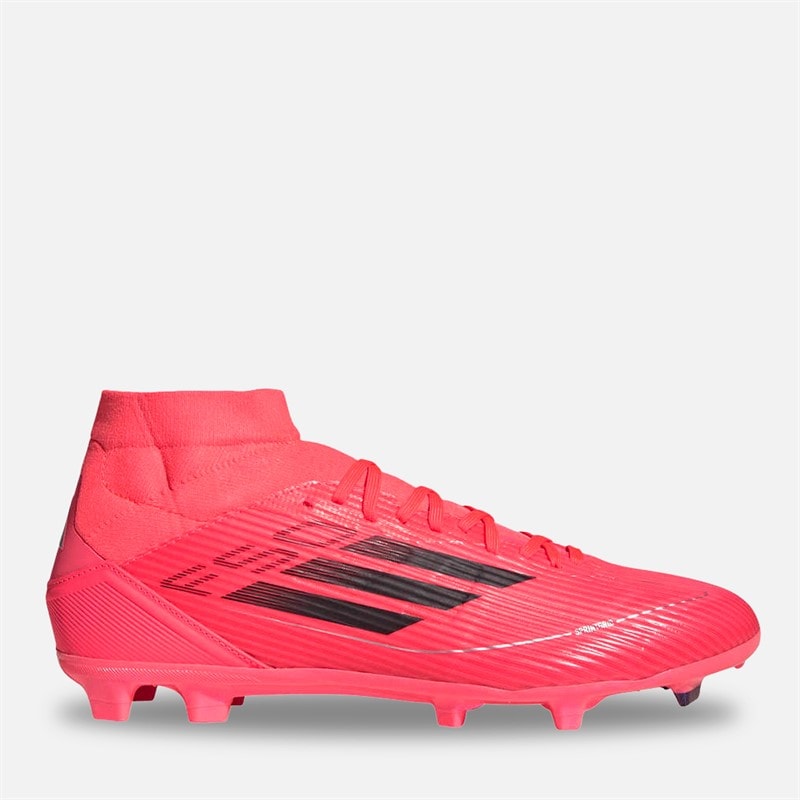 adidas Heren f50 league mid vivid horizon pack fg/mg firm ground/multi ground voetbalschoenen turbo (roze)/aurora zwart/platinum metallic - Turbo Pink/Aurora Zwart/Platinum Metallic