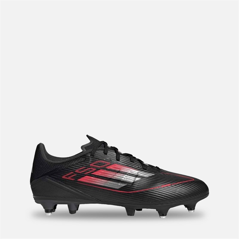adidas Herren - F50 League Stealth Victory Pack SG Fußballschuhe Für Weichen Rasen - Schwarz/Iron Metallic/Lucid Rot