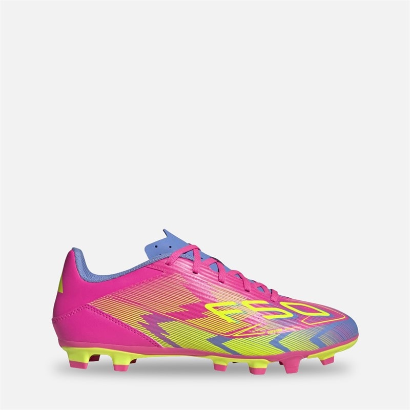 adidas Heren F50 club FG/MG firm ground/multi ground voetbalschoenen - Lucid Pink/Lucid Lemon/Blauw Fusion