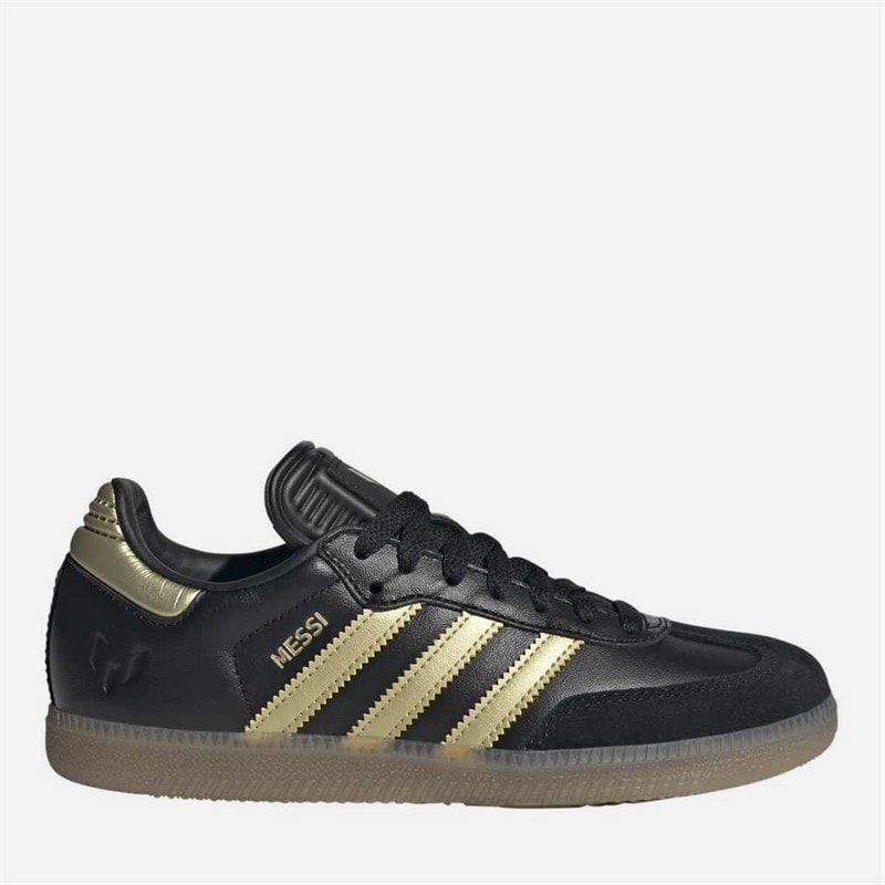 adidas Kinderen samba messi in indoor voetbalschoenen - Core Zwart/Gold Metallic/Gum