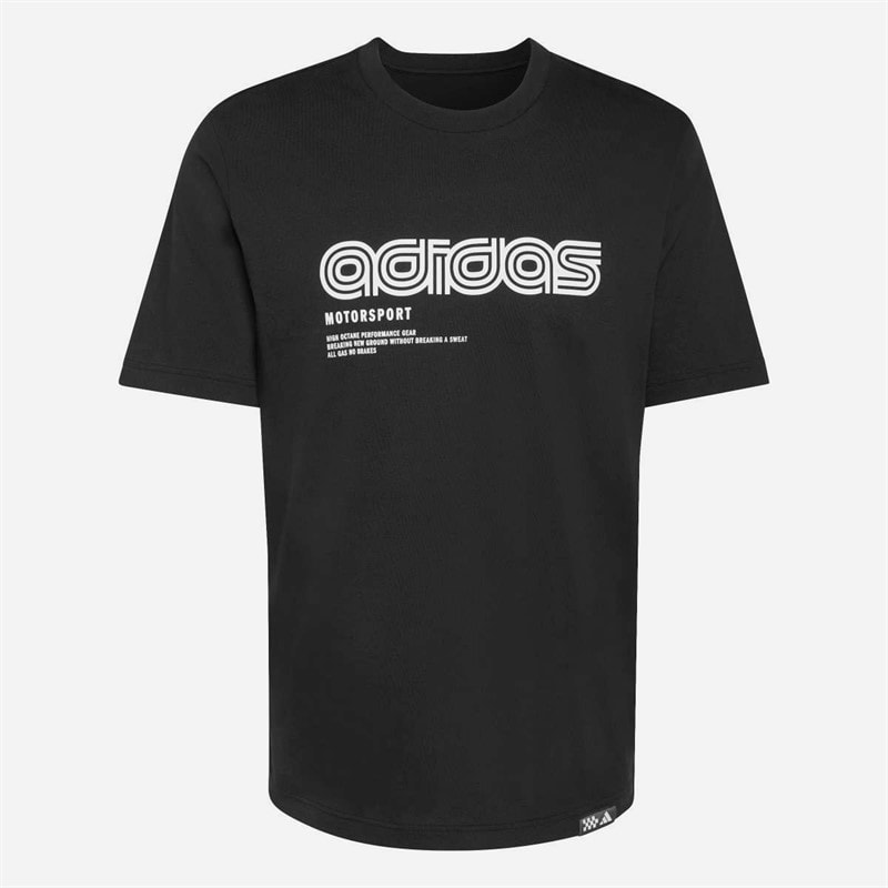 adidas Herren - Motorsport Linear Grafik T-Shirt - Schwarz