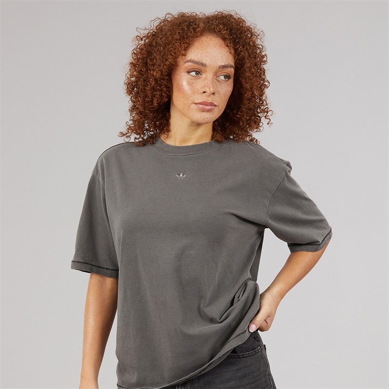 adidas Originals Damen - Oversized T-Shirt mit Used-Effekt - Utility Black