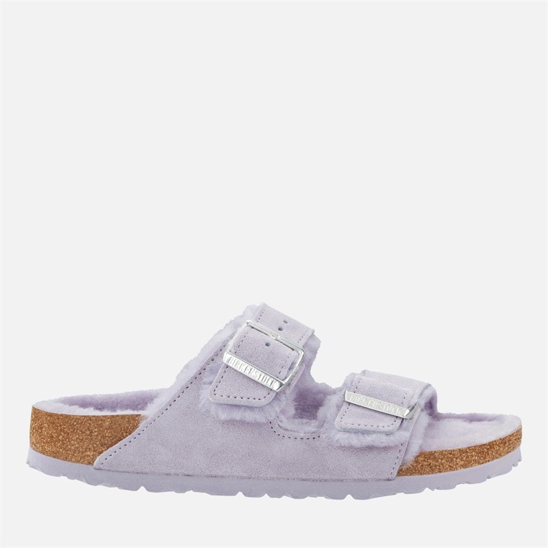 Birkenstock Sandales Arizona doublées en peau retournée à double bride femmes - Violet