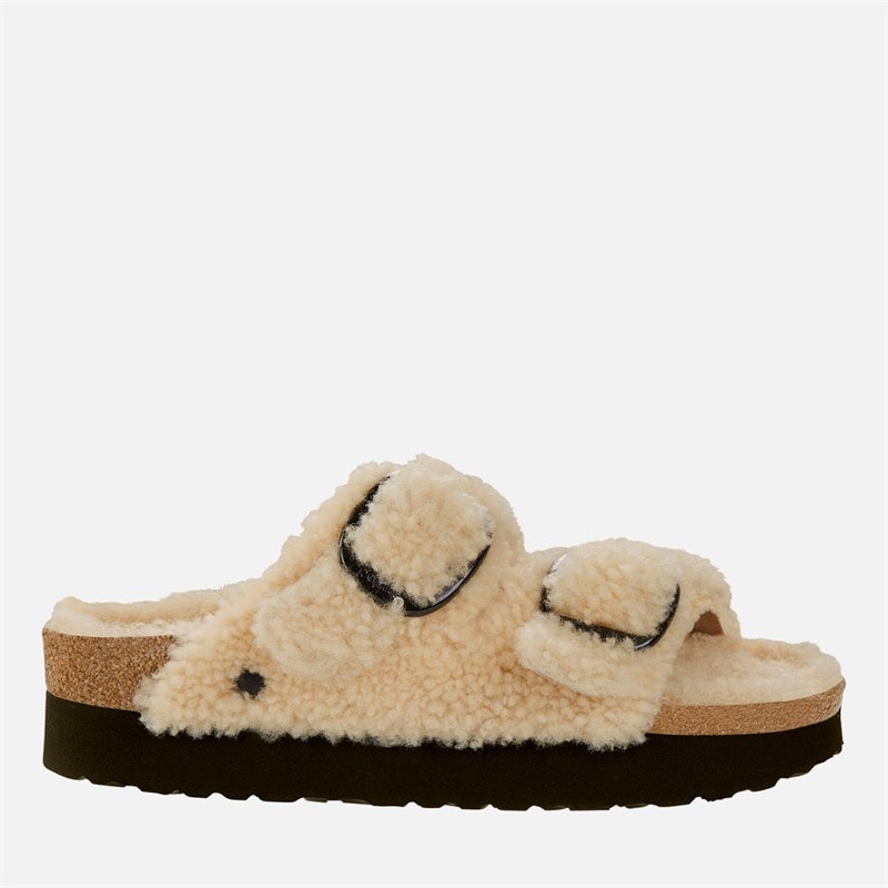 Birkenstock Sandales à plateforme Arizona à double bride grandes boucles femmes - Eggshell