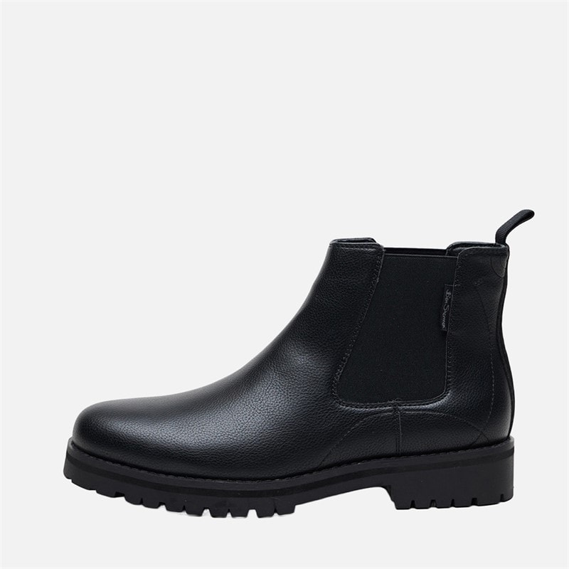 Ben Sherman Herren - Chesterley Chelsea-Stiefel - Black Grain/Schwarze Sohle