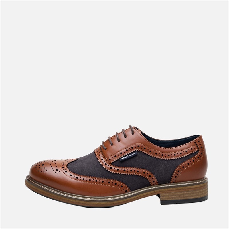 Ben Sherman Chaussures brogues oxford Terrence hommes - Tan Burnish/Navy