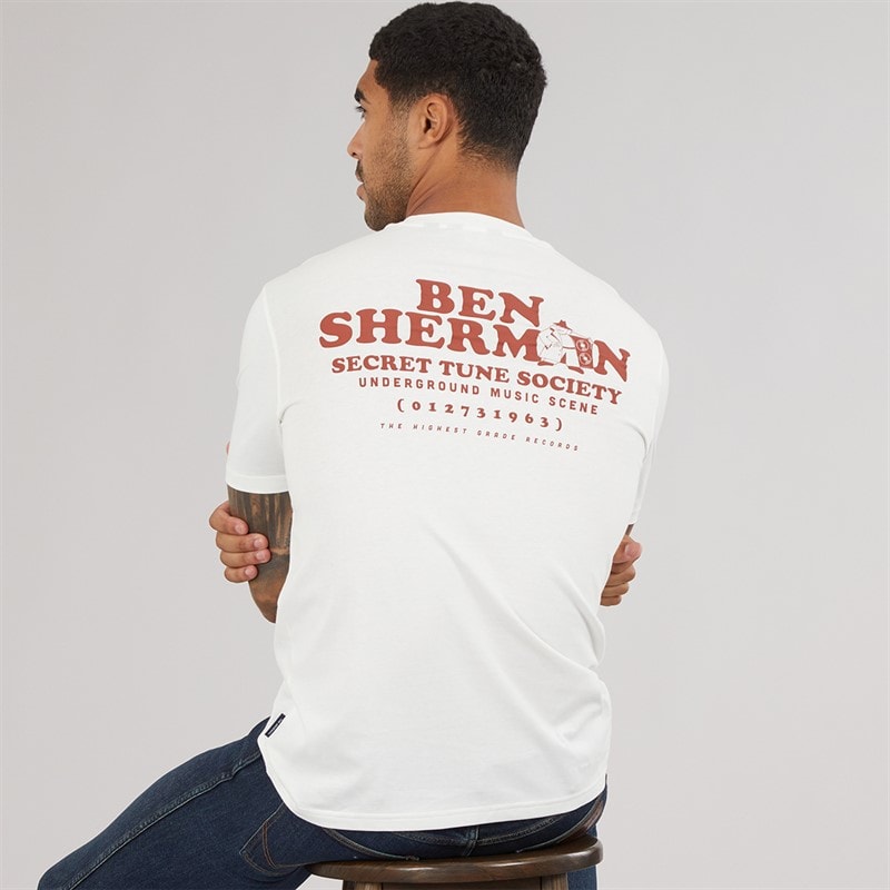 Ben Sherman Heren secret tune society t-shirt - Ivory