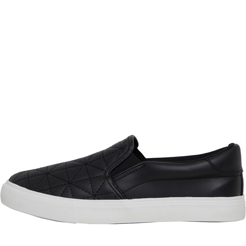 Brave Soul Damen - Wattierte Slip-On Sneaker - Schwarz/Weiß