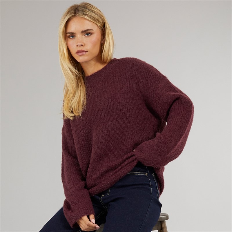 Brave Soul Dames val coltrui trui - Aubergine