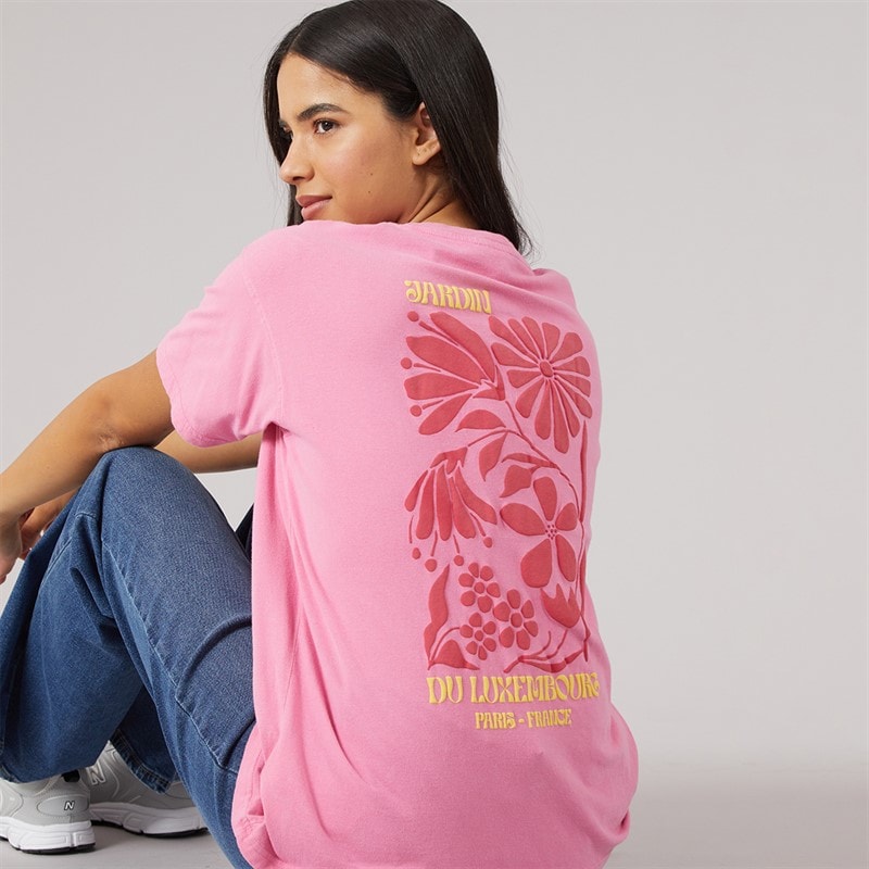 Brave Soul T-shirt jardin femmes - Rose Acid Wash/Hot Pink