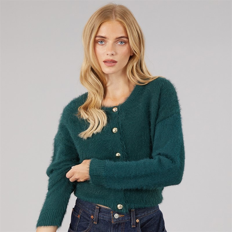 Brave Soul Cardigan nuage à col rond femmes - Teal