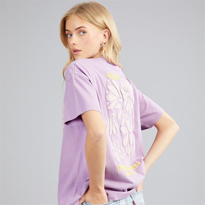 Brave Soul T-shirt imprimé luxe femmes - Purple Acid Wash/Lilas