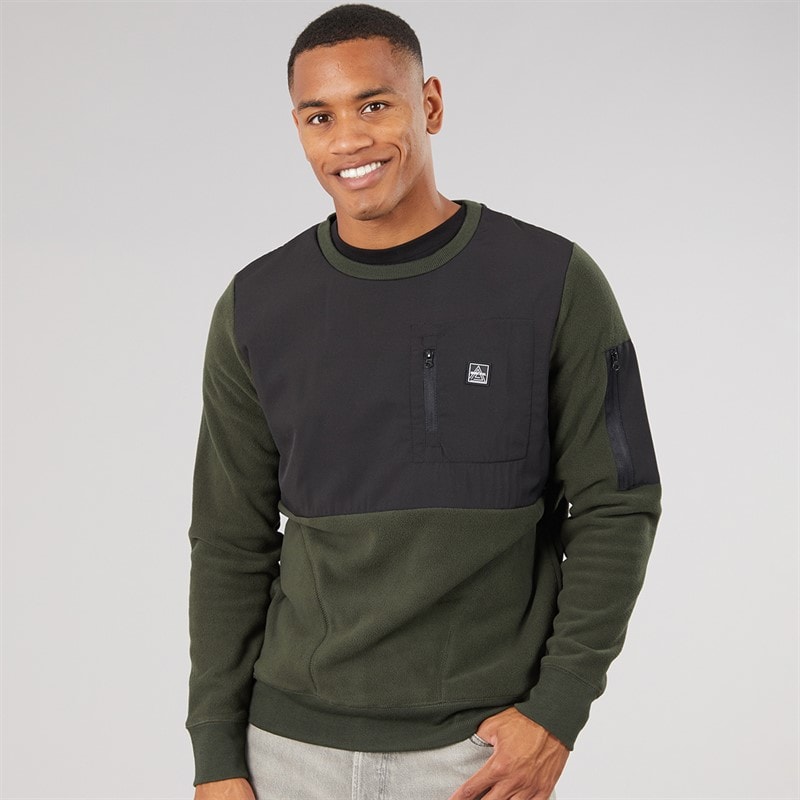 Brave Soul Sweat-shirt Spartan hommes - Kaki/Jet Black
