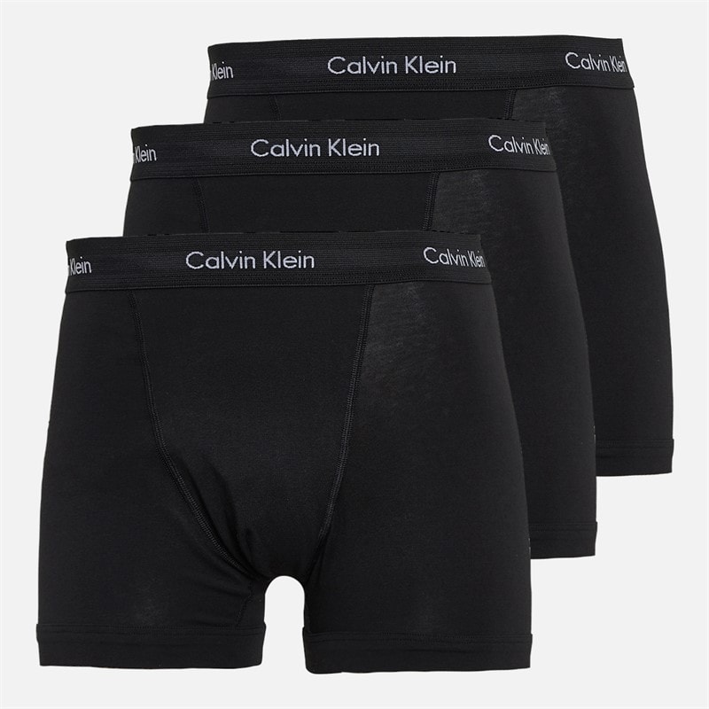 Calvin Klein Mężczyźni bawełniane elastyczne bokserki w trójpaku - Czarny/Czarny