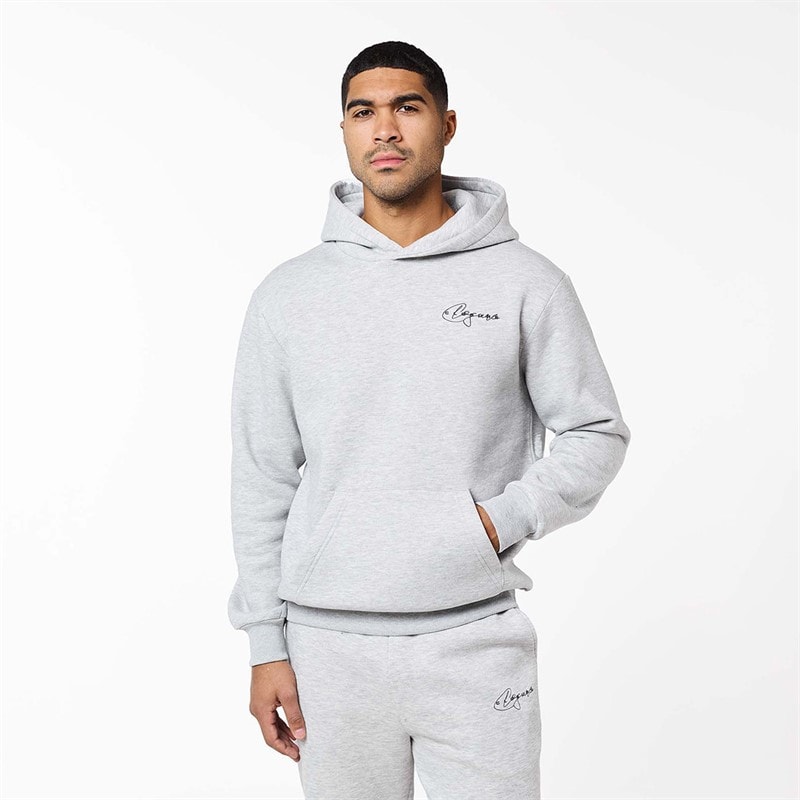 Closure London Heren signature studios hoodie - Grey Marl