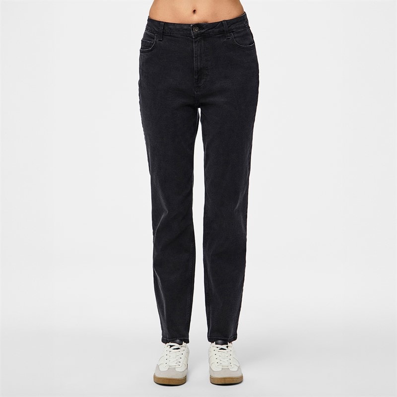 Pieces Damskie jeansy mom kesia - Black Denim