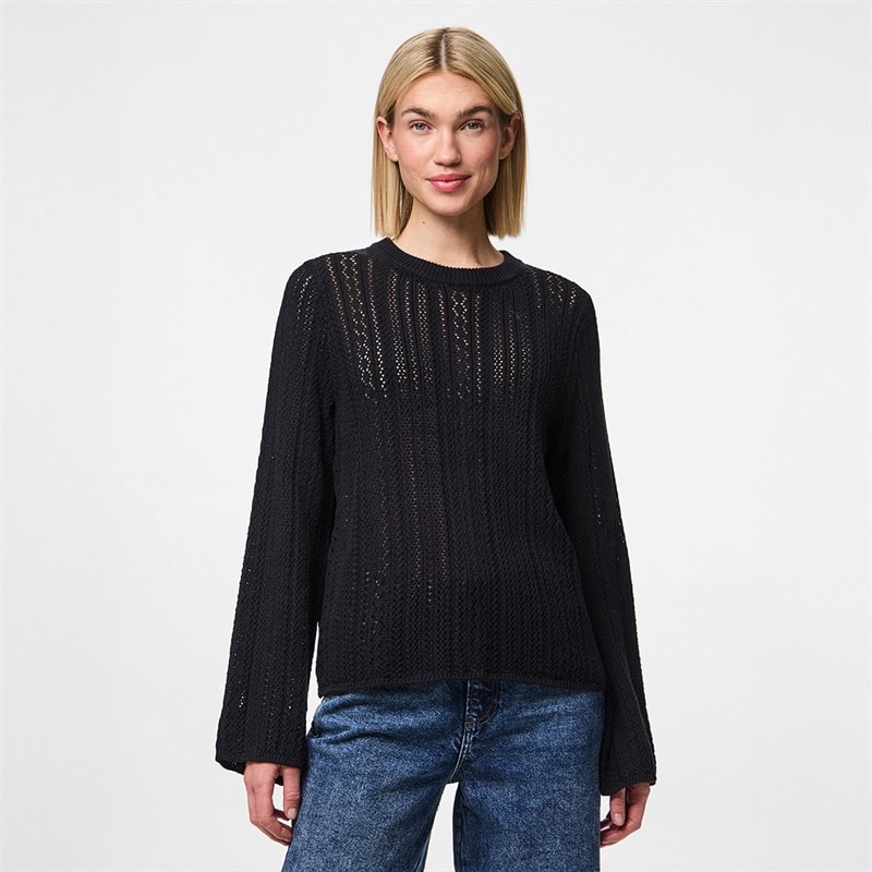 Pieces Dames mira gebreide top - Zwart