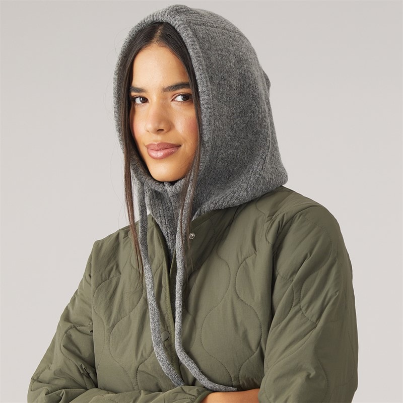 Pieces Damen - Olivia Balaklava Schlauchschal - Dark Charcoal
