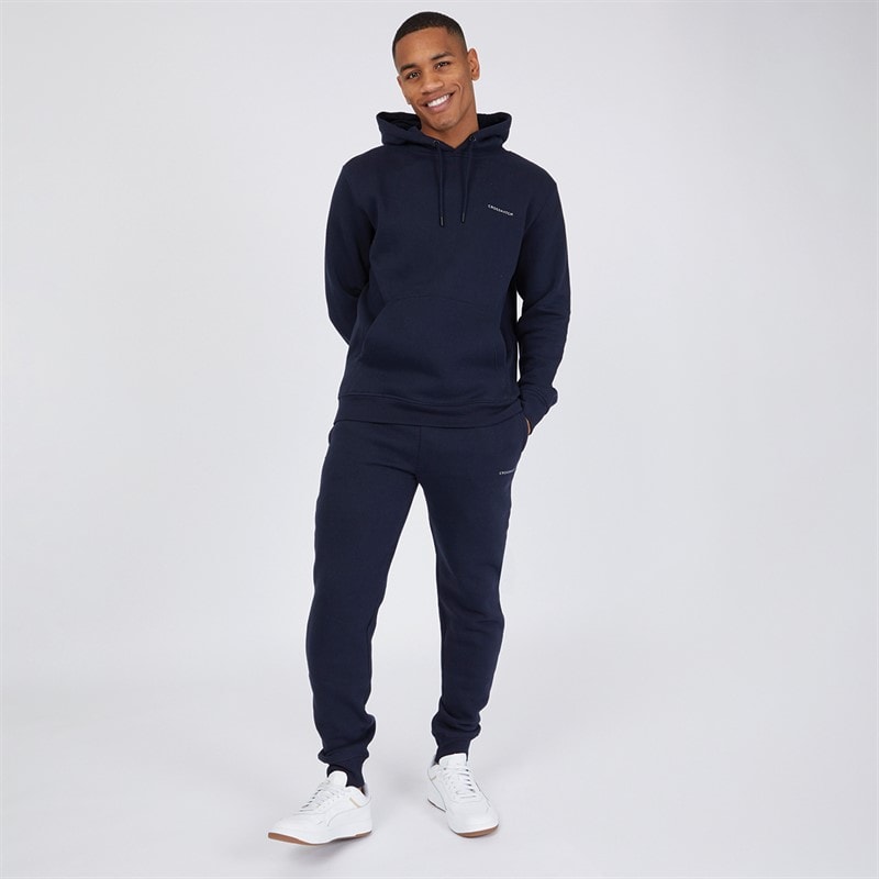Crosshatch Heren chelmere hoodie en joggers set - Navy
