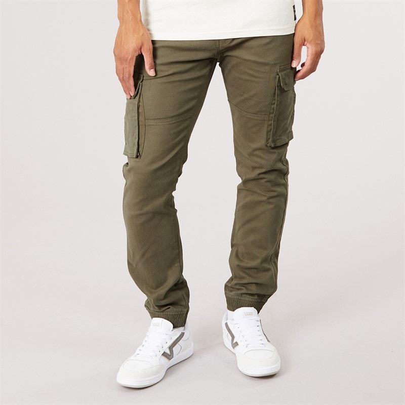 Crosshatch Pantalon cargo Frenton hommes - Kaki