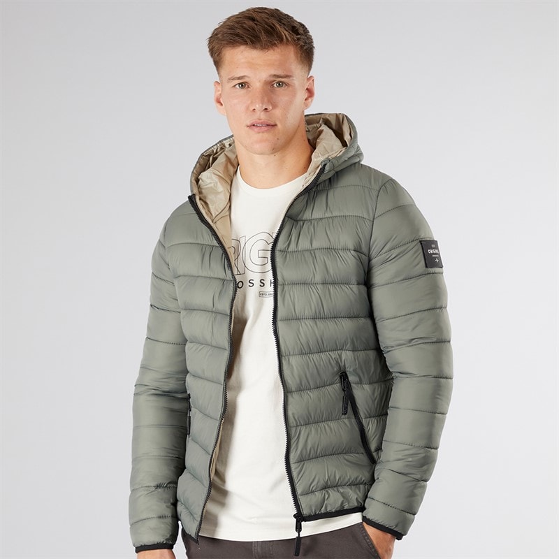 Crosshatch Heren gewatteerde pufferjas - Sage