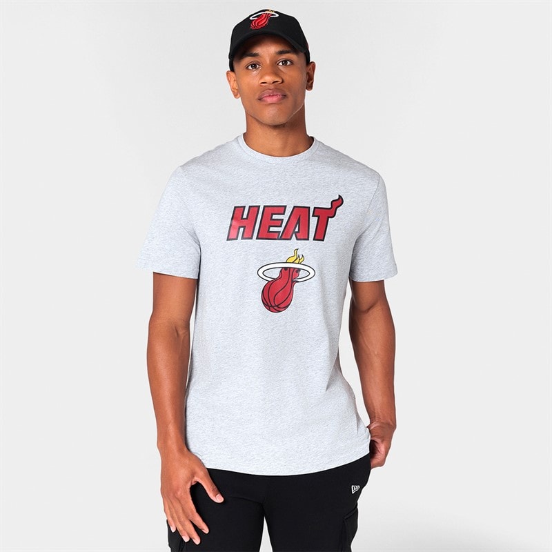 New Era T-shirt Miami Heat hommes - Heather Grey